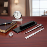 Classic Black Leather Library Set - Silver Hardware